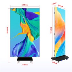 LED Advertising Digital P2.5 P3 P4 Foldable Double-Sided Three LED Three-Fold Poster Foldable LED Screen Display
